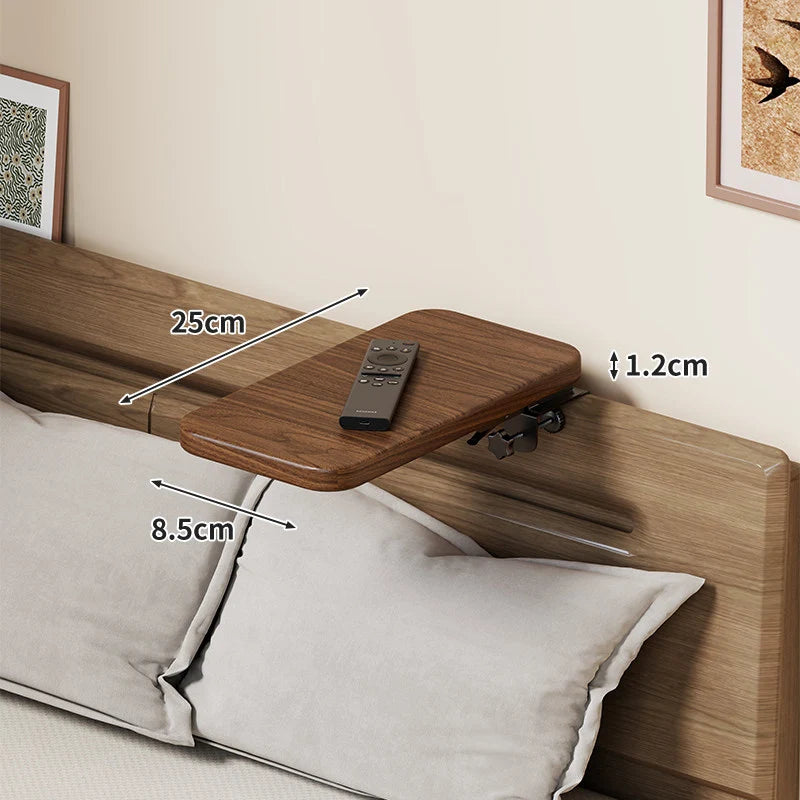Headboard Shelf Clamp-On Non-Slip With Cable Channel