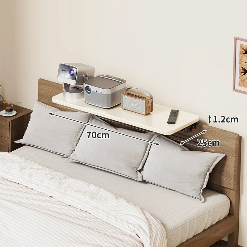 Headboard Shelf Clamp-On Non-Slip With Cable Channel