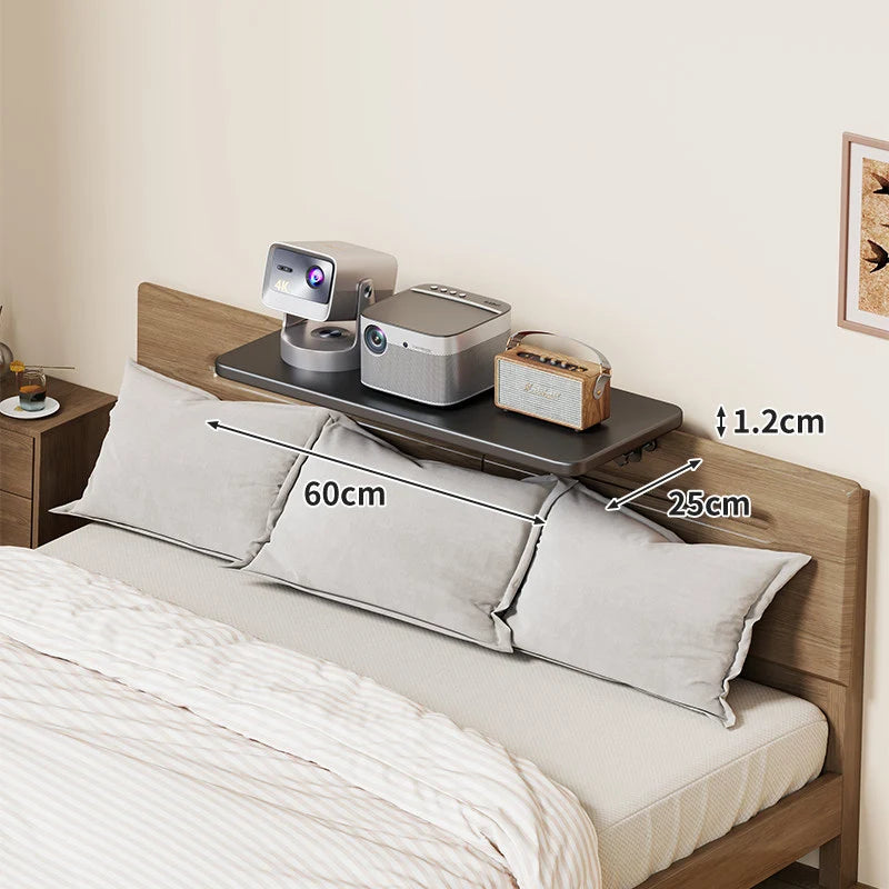 Headboard Shelf Slim Floating Design Hidden Brackets