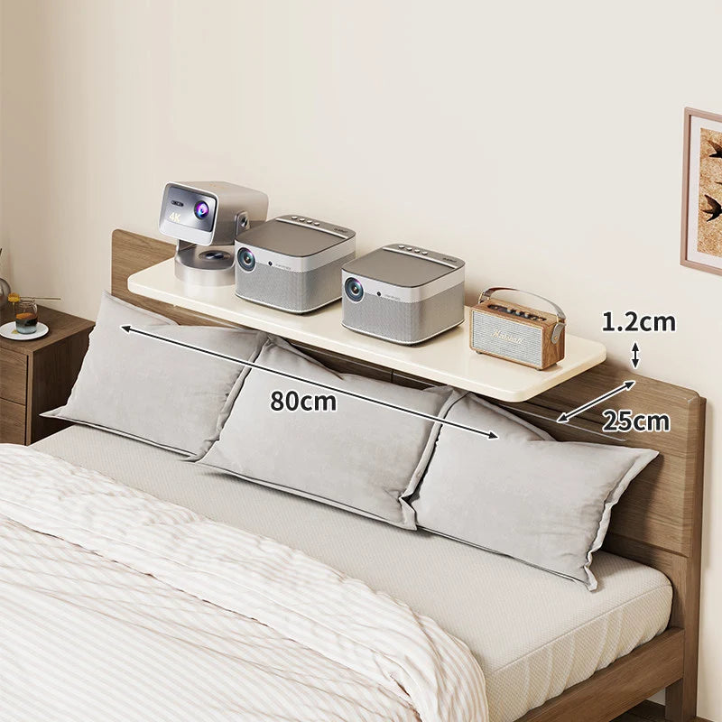 Headboard Shelf Slim Floating Design Hidden Brackets