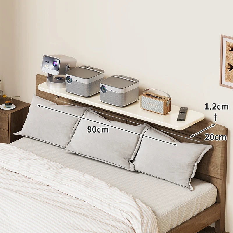Headboard Shelf Slim Floating Design Hidden Brackets