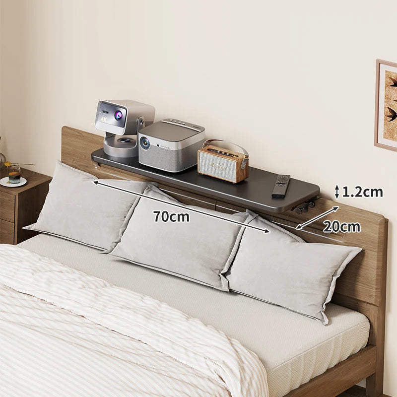Headboard Shelf Slim Floating Design Hidden Brackets
