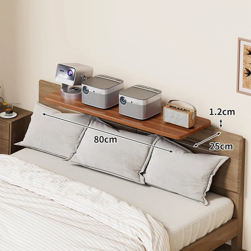 Headboard Shelf Slim Floating Design Hidden Brackets