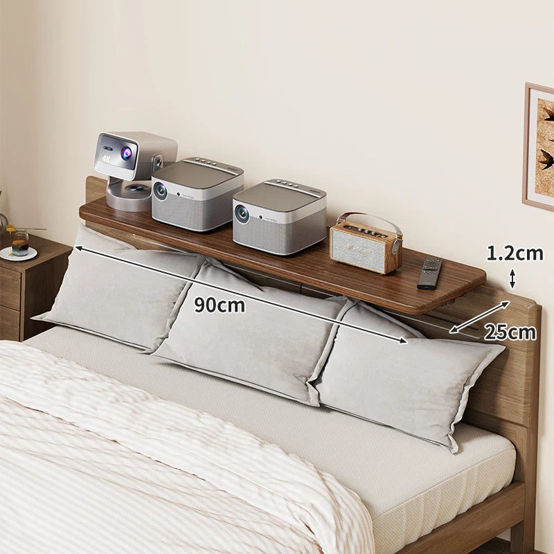 Headboard Shelf Slim Floating Design Hidden Brackets
