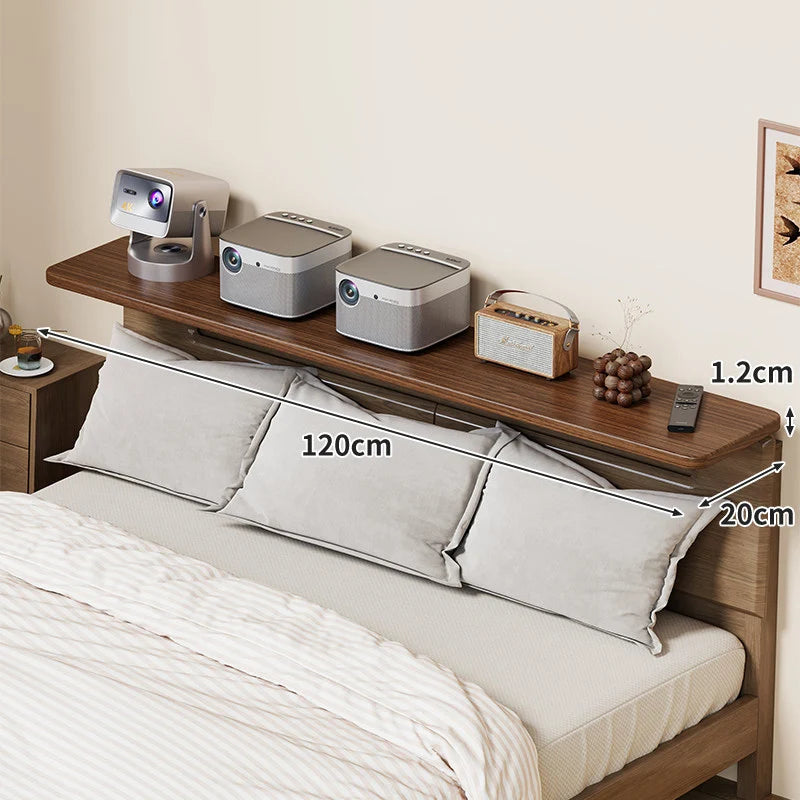 Headboard Shelf Slim Floating Design Hidden Brackets