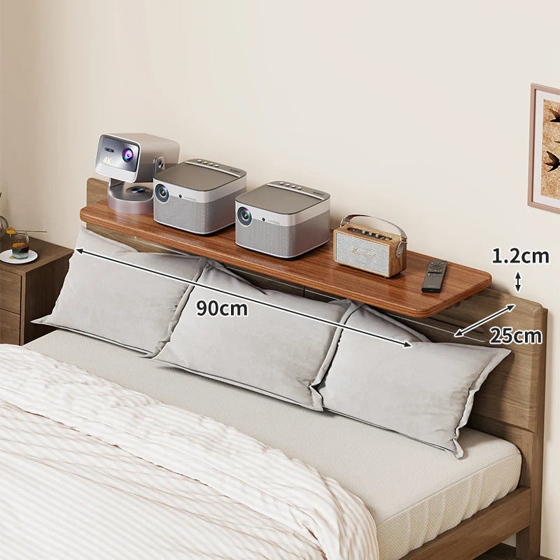 Headboard Shelf Slim Floating Design Hidden Brackets