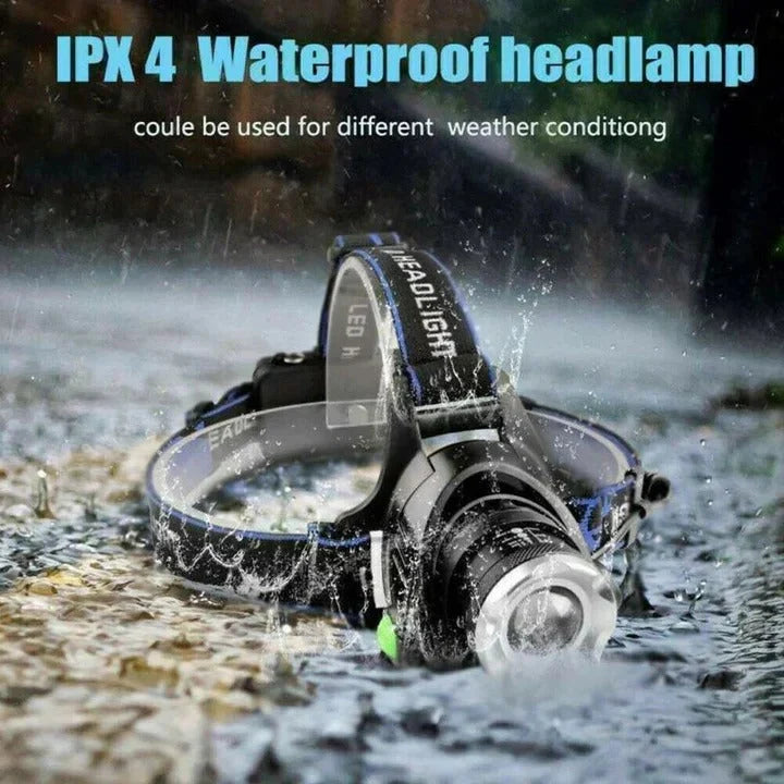Headlamp Rechargeable Flood & Spot Adjustable Strap