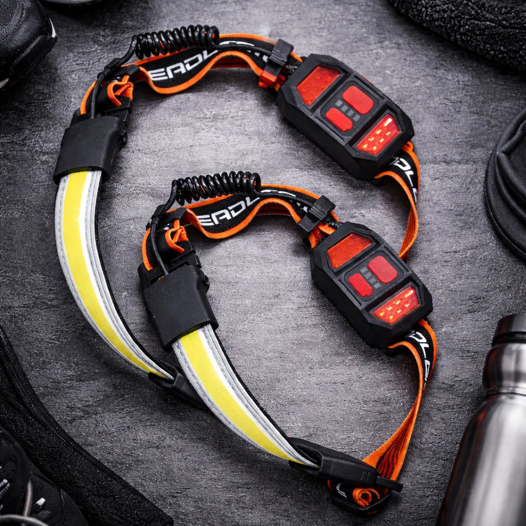 Headlamp Set USB Rechargeable LED Adjustable Beam
