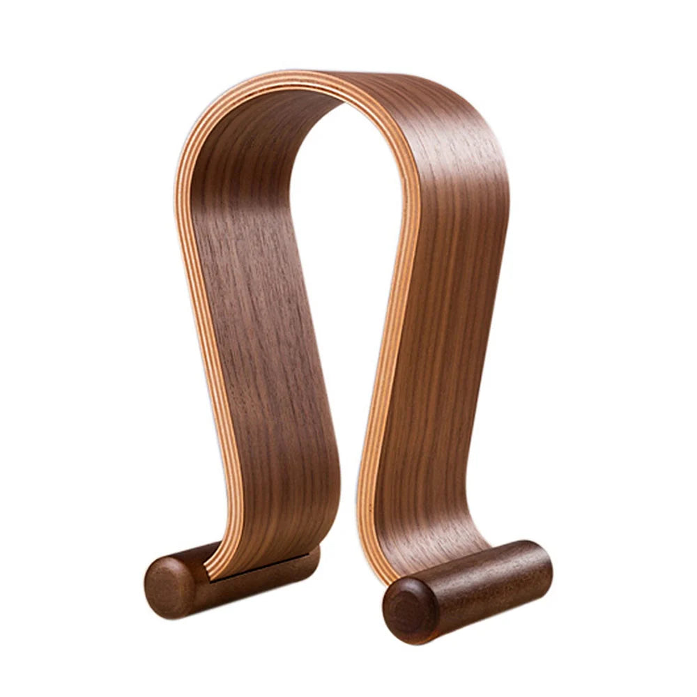 Headphone Stand Walnut Wood Non-Slip Base