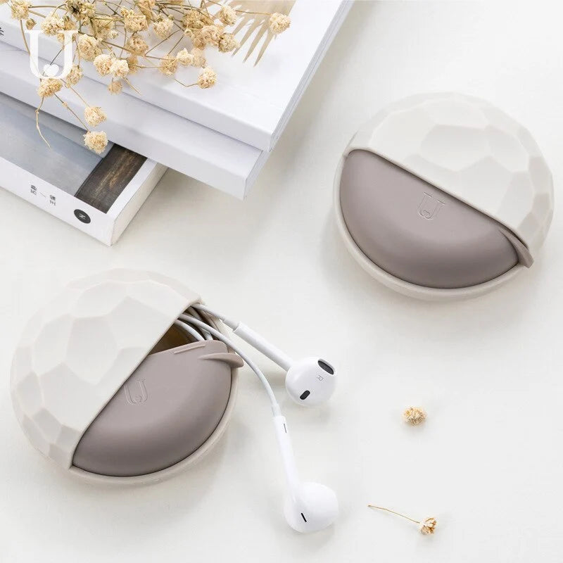 Headphone Storage Case Compact Rotating Cover Dust Protection