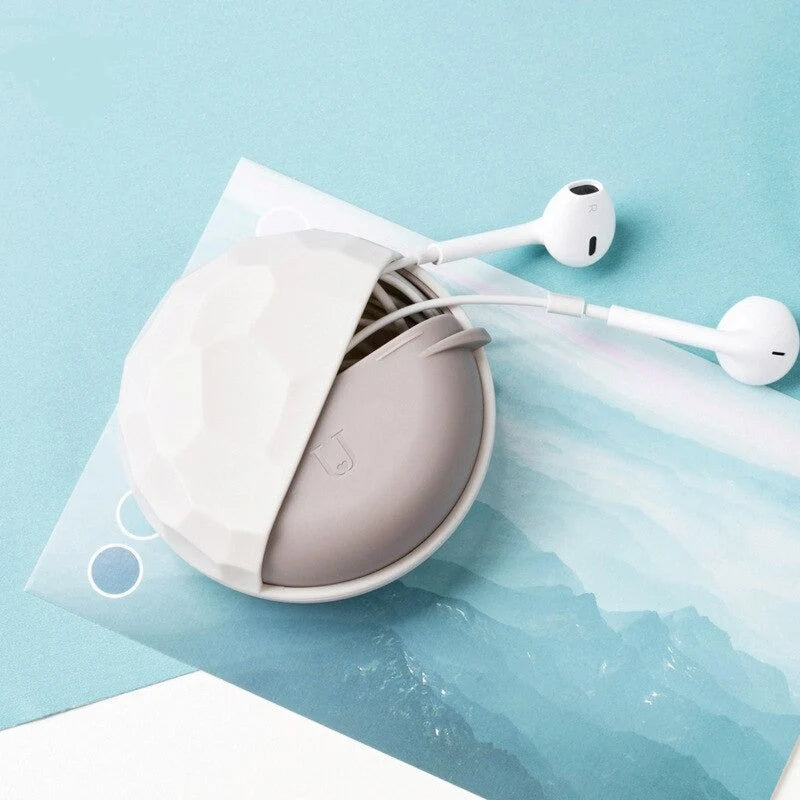 Headphone Storage Case Compact Rotating Cover Dust Protection