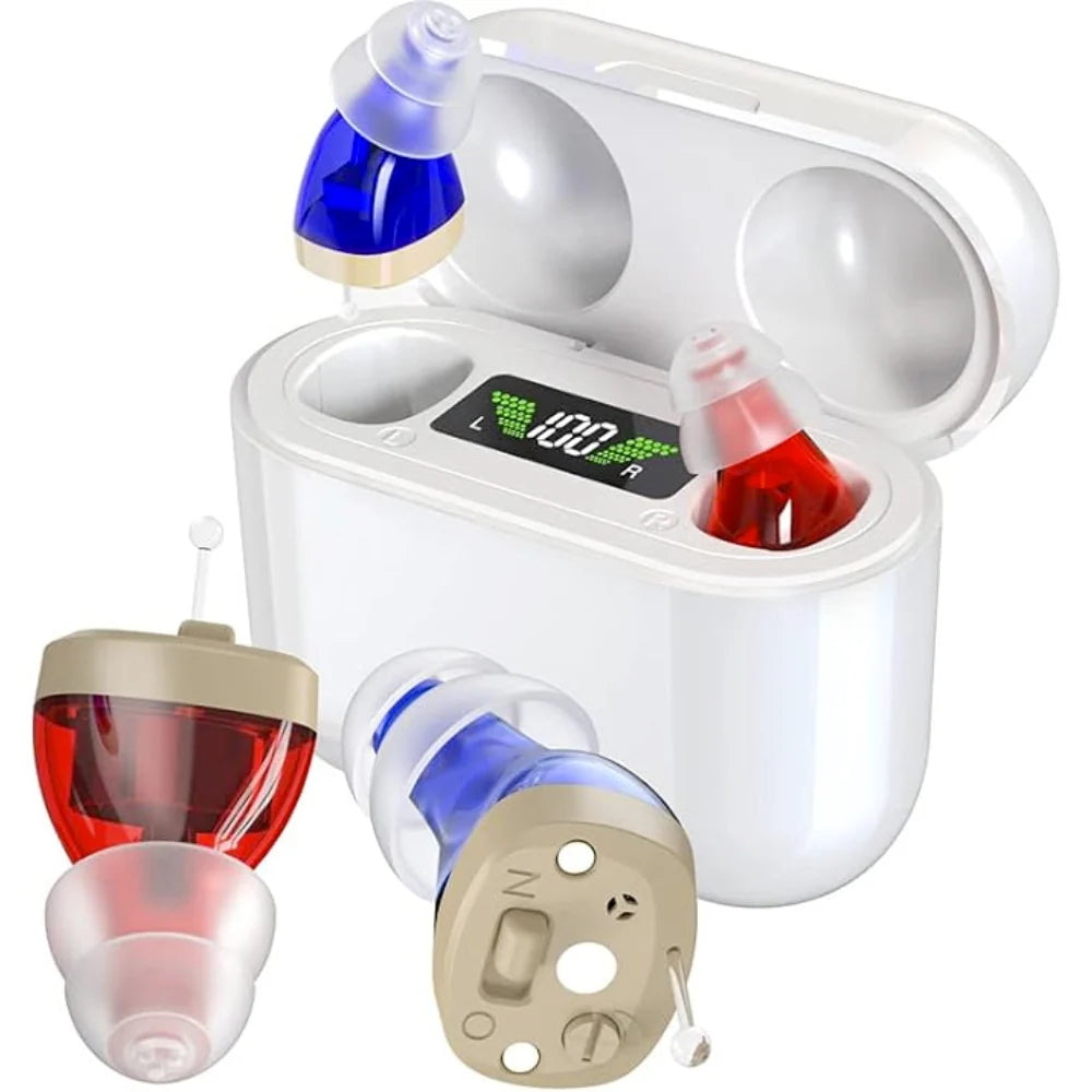 Hearing Aid In-Ear Rechargeable Noise Reduction 20-Hour Battery