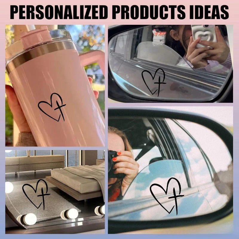 Heart Cross Decal Waterproof UV-Resistant Removable
