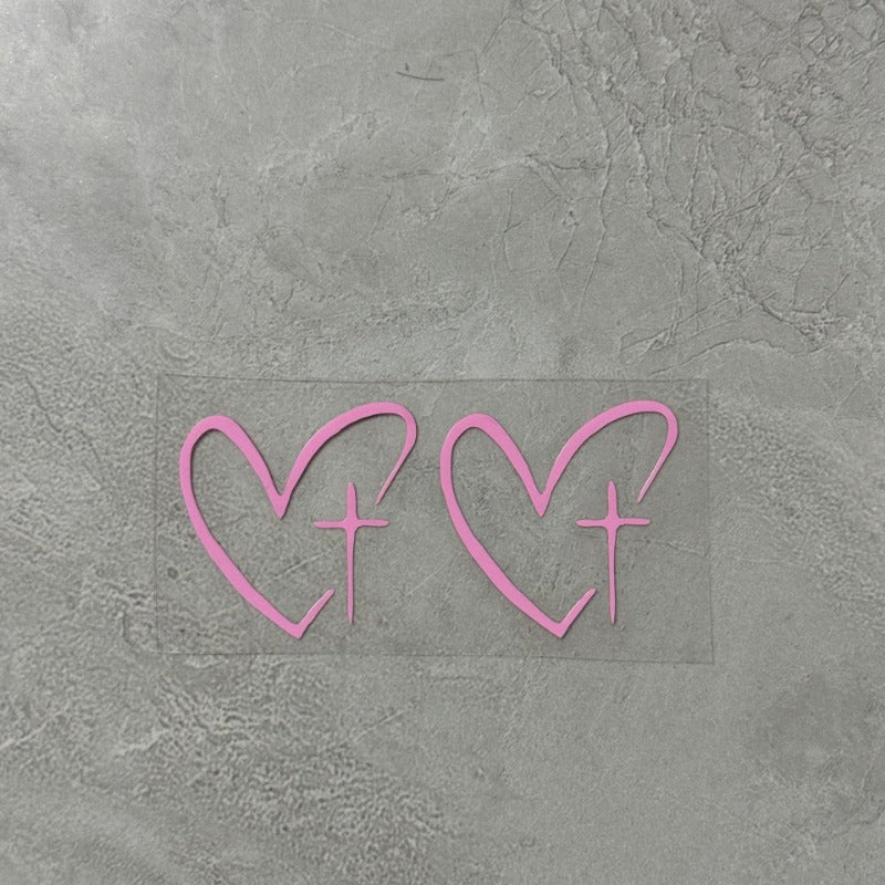 Heart Cross Decal Waterproof UV-Resistant Removable