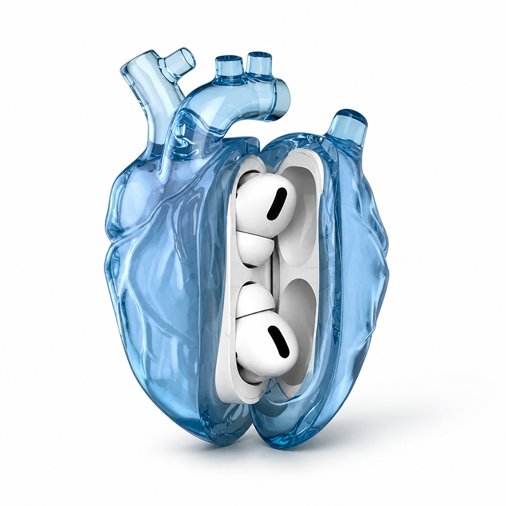 Heart-Shaped Soft Protective AirPods Case (Fits Pro & AirPods 3)