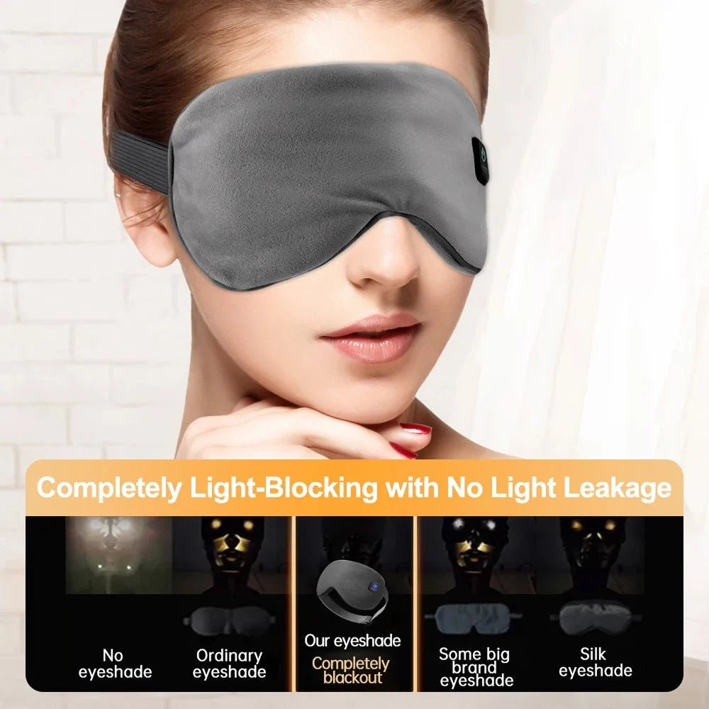 Heated Eye Mask Adjustable Warmth Complete Blackout Cordless Rechargeable