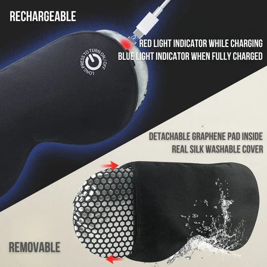 Heated Eye Mask Three Heat Settings USB Rechargeable Cordless