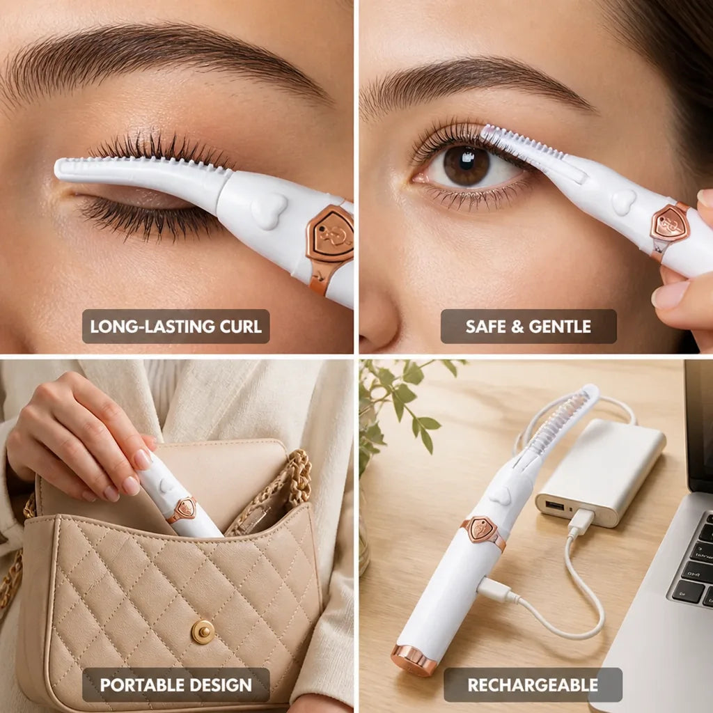Heated Eyelash Curler Adjustable Temperature Rechargeable & Portable
