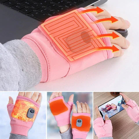 Heated Gloves Adjustable Heat 6-Hour Runtime Lycra Microfiber