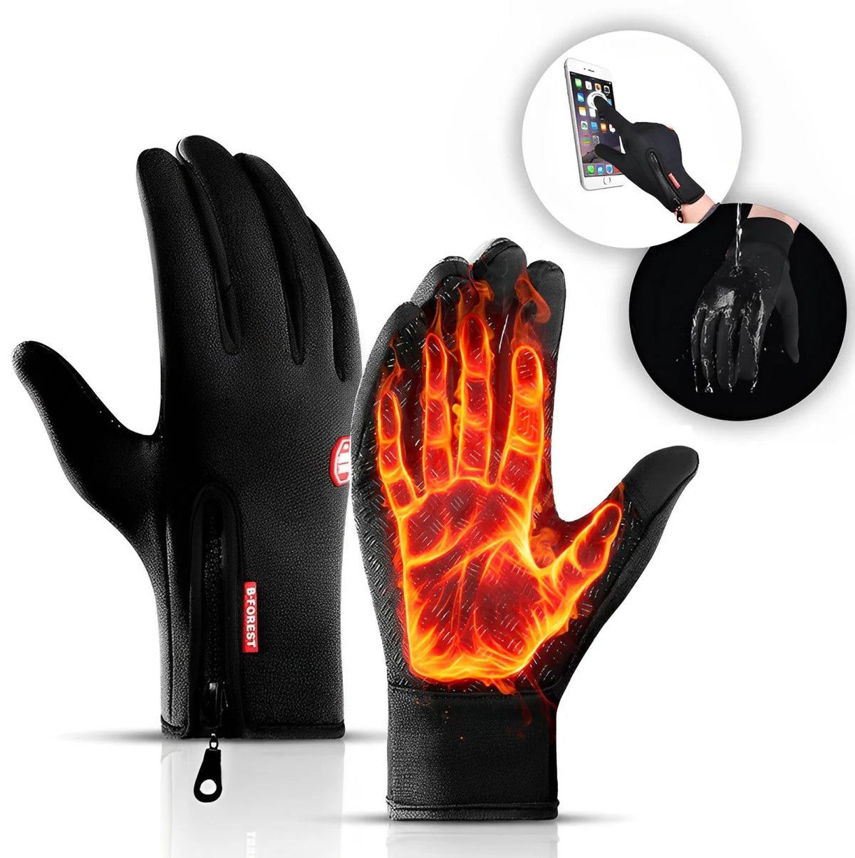 Heated Gloves Carbon Fiber Heating Touchscreen-Compatible Water-Repellent Windproof