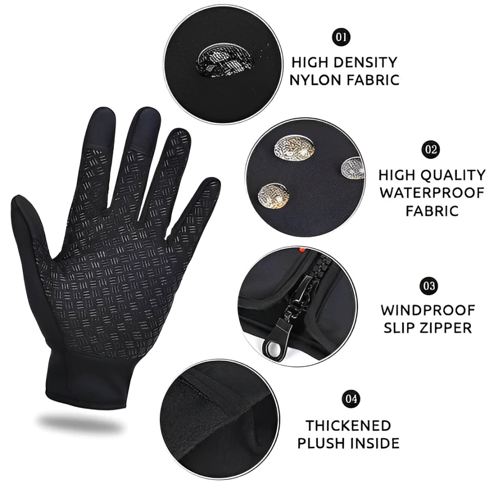 Heated Gloves Carbon Fiber Heating Touchscreen-Compatible Water-Repellent Windproof