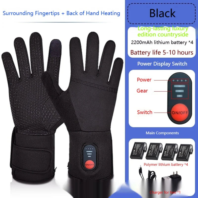 Heated Gloves Rechargeable Touchscreen Three Heat Levels