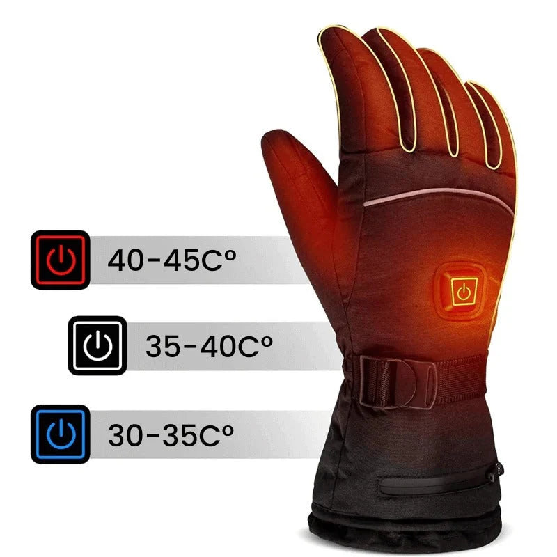 Heated Gloves Touchscreen Fingertips Three Heat Modes Wind-Resistant