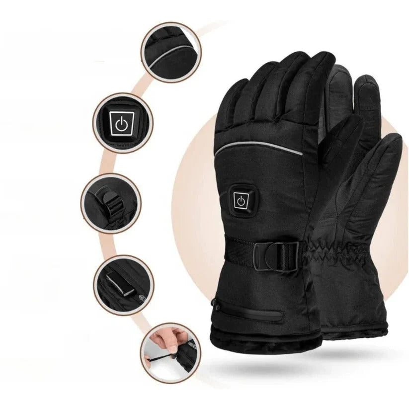 Heated Gloves Touchscreen Fingertips Three Heat Modes Wind-Resistant