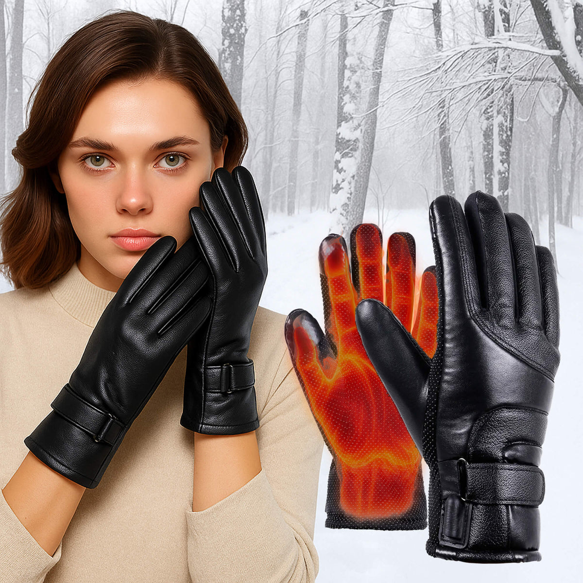 Heated Gloves USB-Rechargeable Waterproof Touchscreen-Compatible