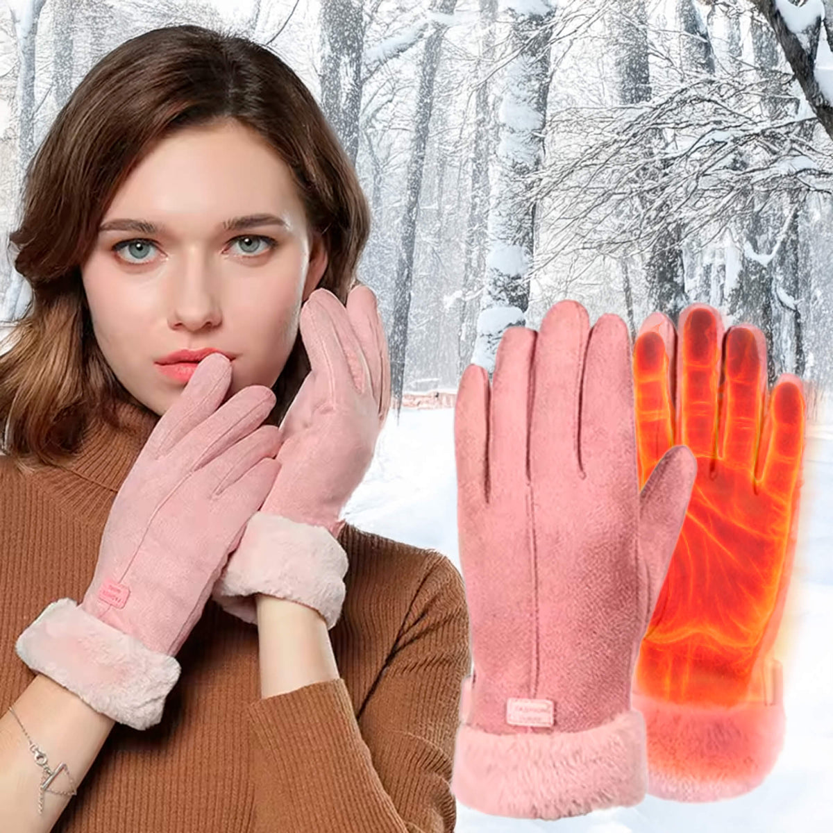 Heated Gloves USB-Rechargeable Waterproof Touchscreen-Compatible