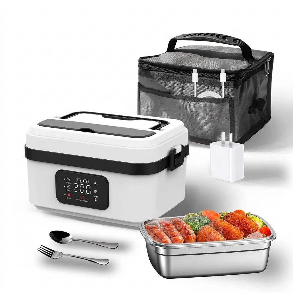Heated Lunch Box Cordless 12000mAh Leak-Proof Stainless Steel