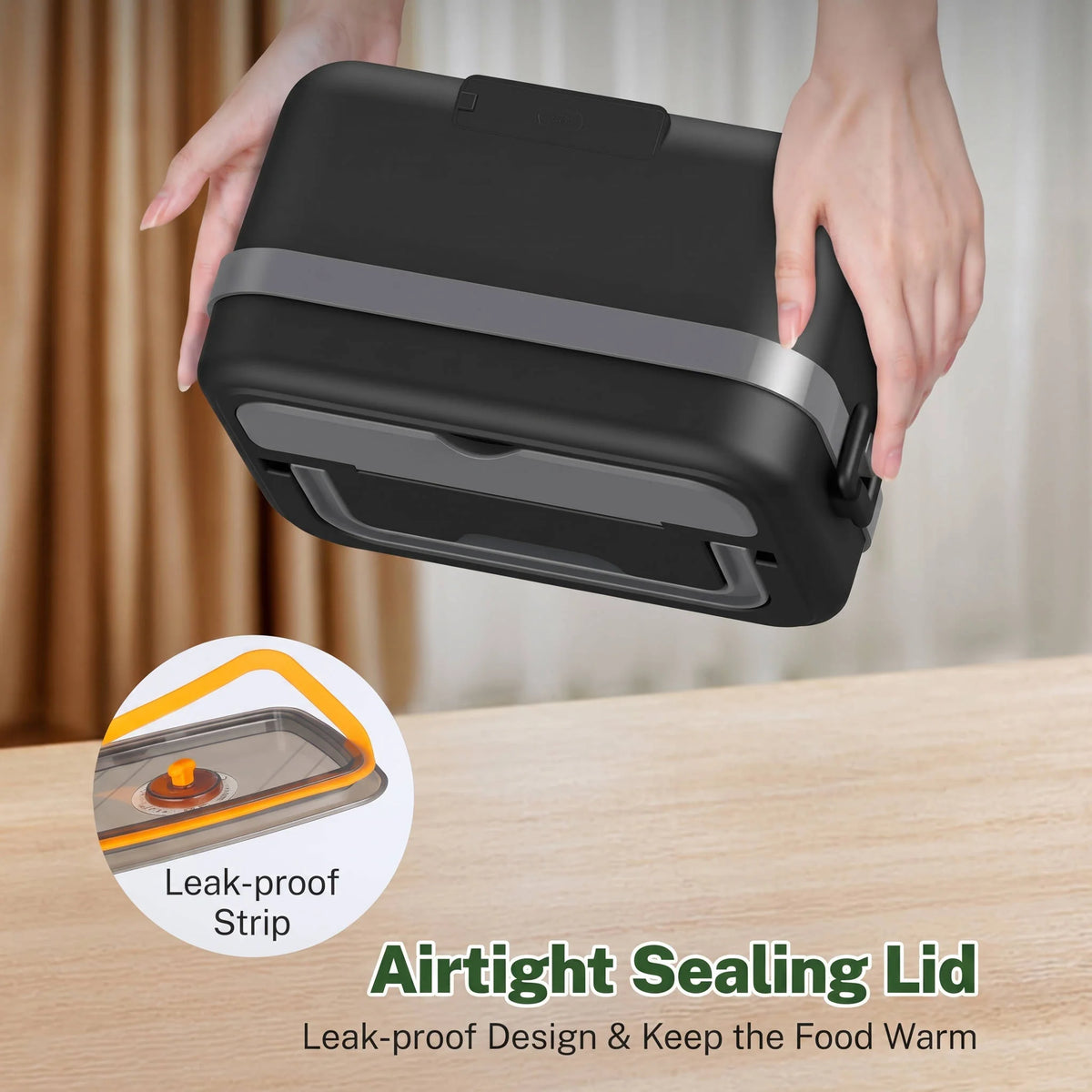 Heated Lunch Box Cordless 12000mAh Leak-Proof Stainless Steel