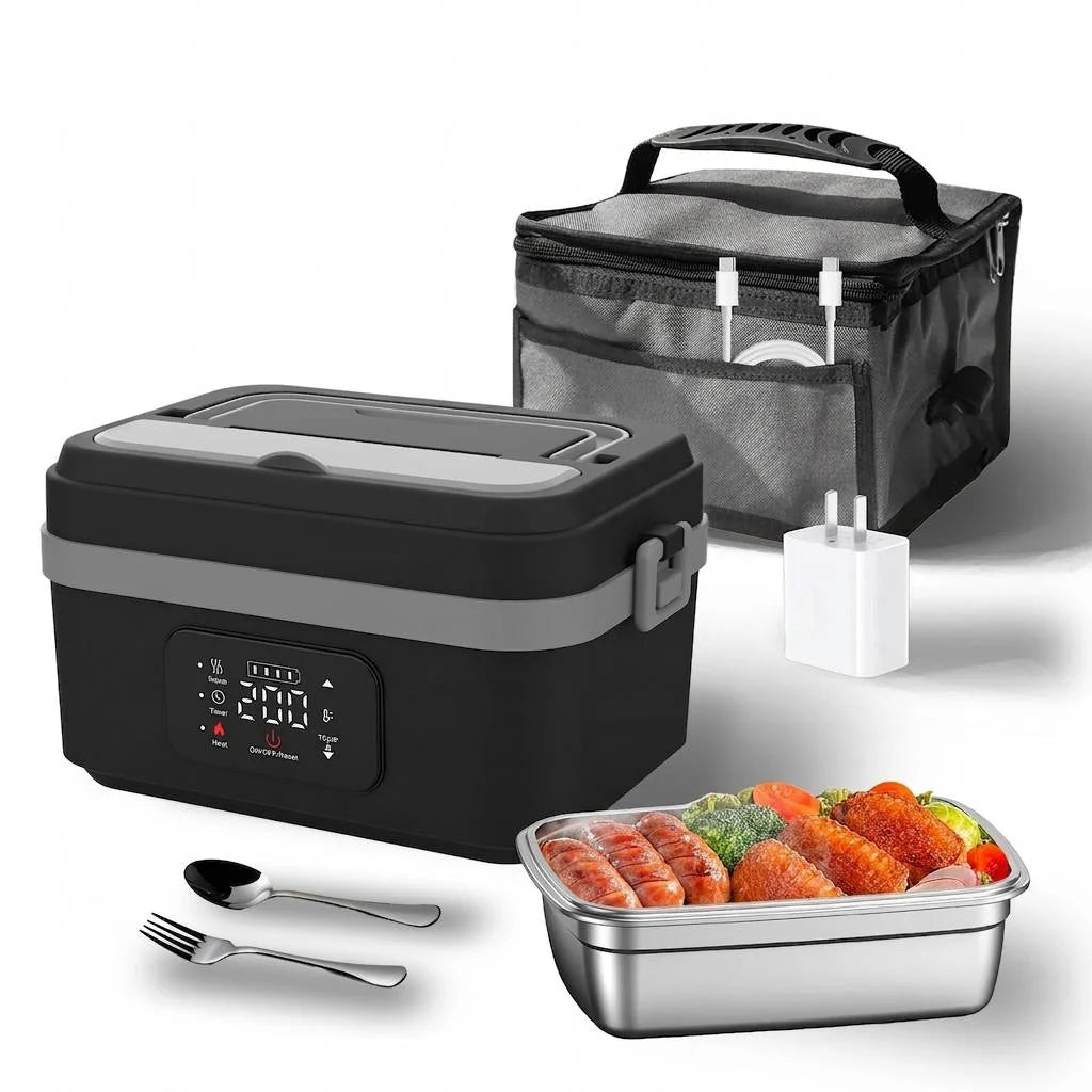 Heated Lunch Box Cordless 12000mAh Leak-Proof Stainless Steel