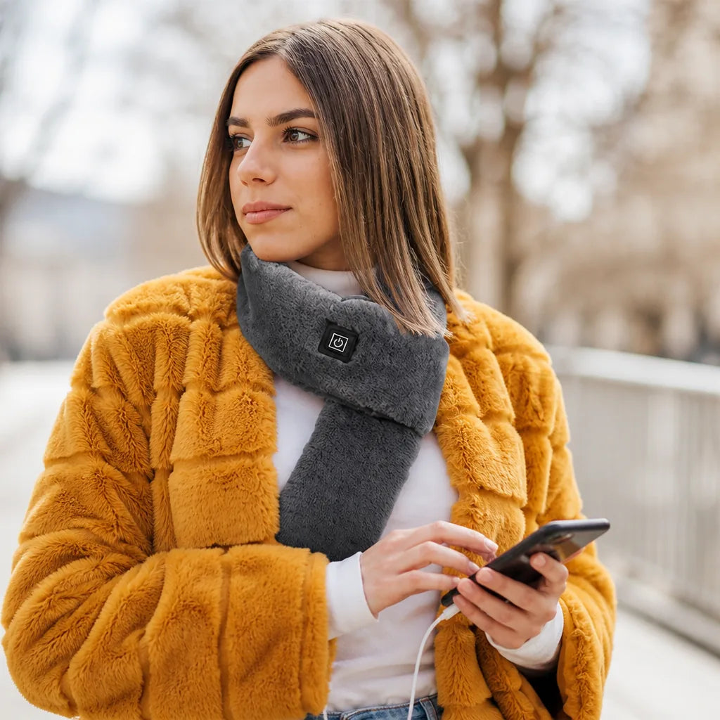 Heated Scarf Fleece USB-Powered 3 Heat Settings