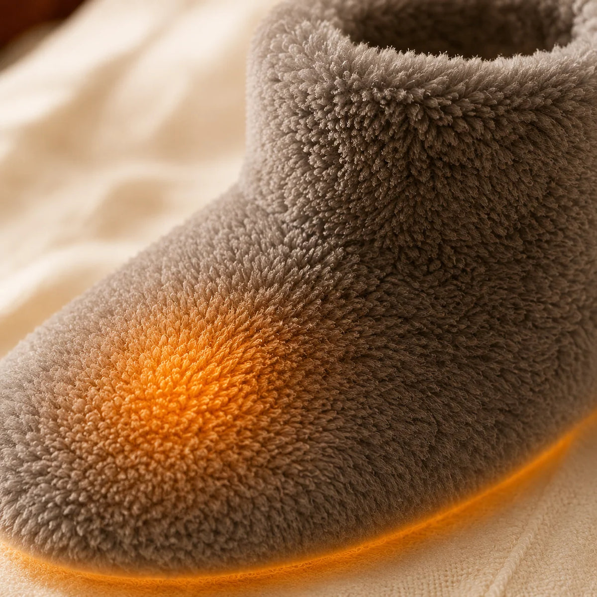 Heated Slippers USB-Powered Plush Fleece High-Cut Design
