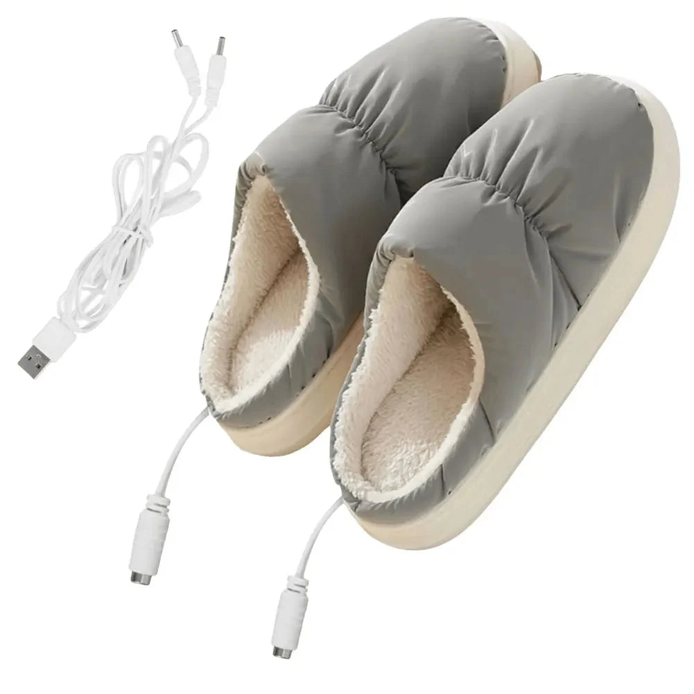 Heated Slippers USB-Powered Plush Lined Ergonomic Support