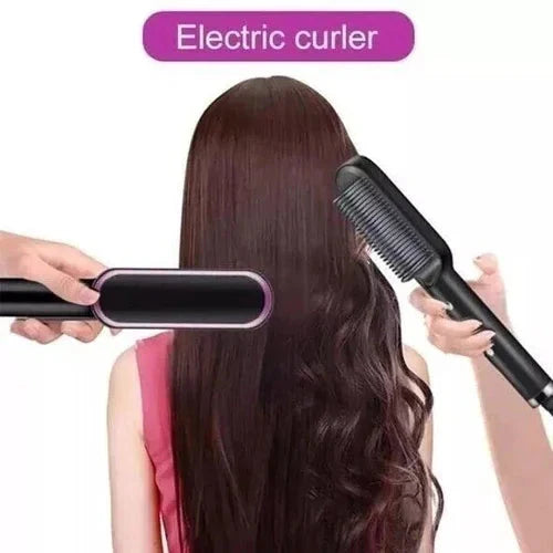 Heated Styling Comb Adjustable Heat Ion Frizz Control Portable