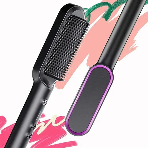 Heated Styling Comb Adjustable Heat Ion Frizz Control Portable