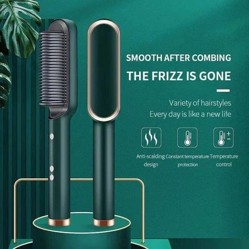 Heated Styling Comb Adjustable Heat Ion Frizz Control Portable