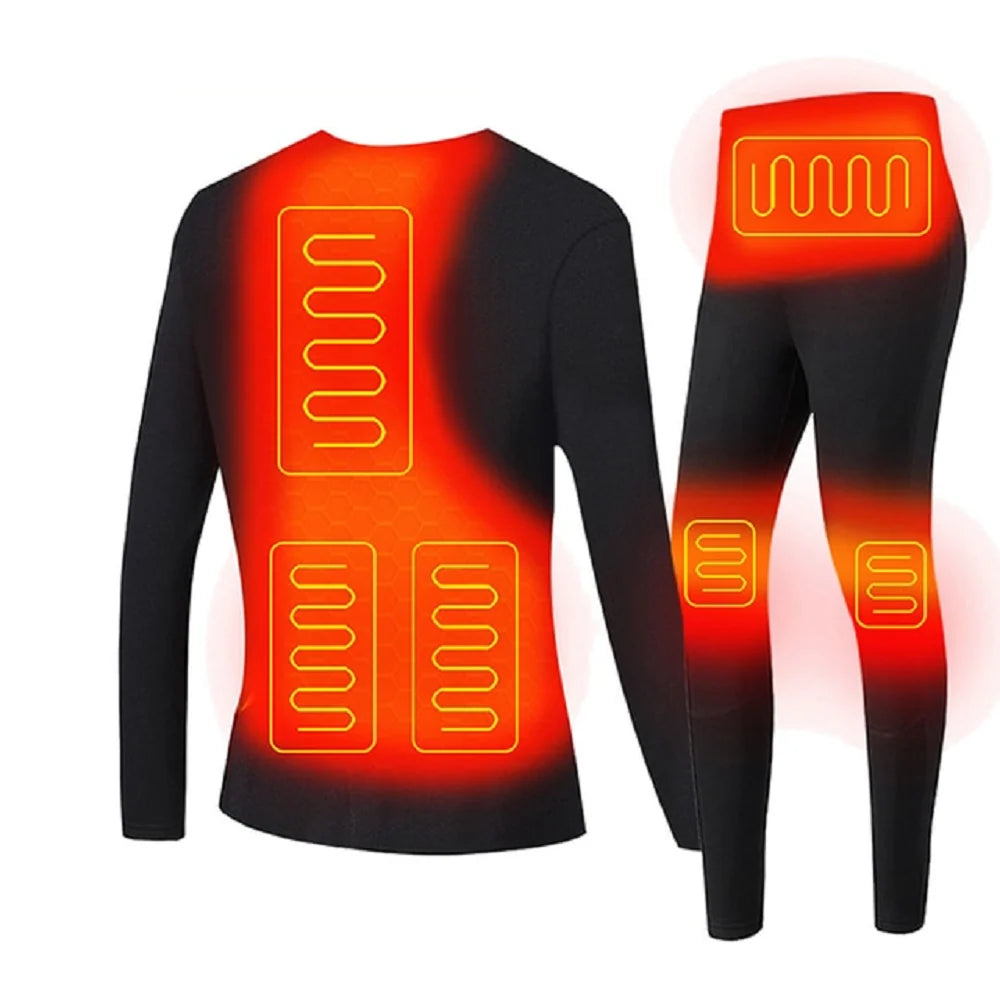 Heated Thermal Underwear Set USB-Powered 2-Piece