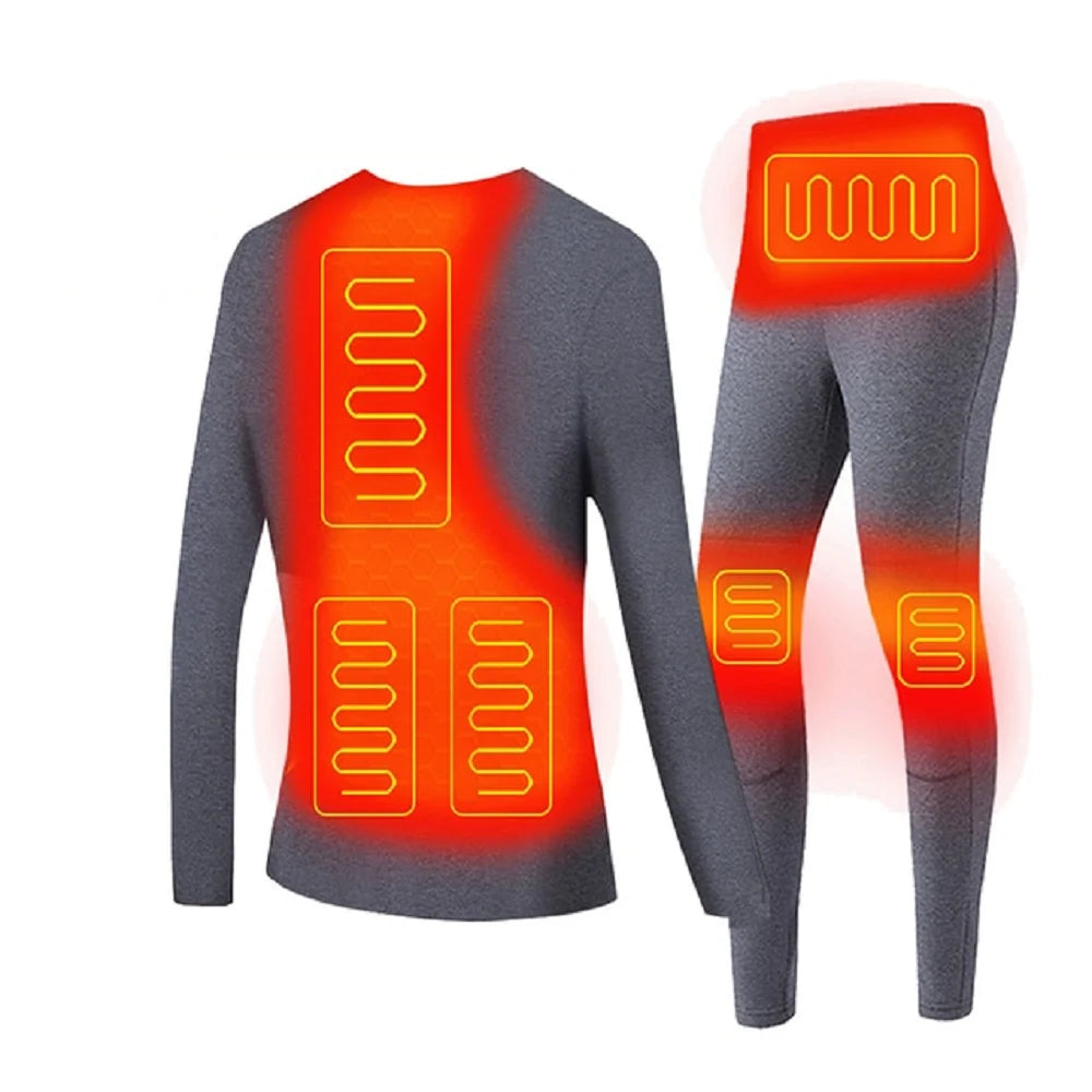 Heated Thermal Underwear Set USB-Powered 2-Piece
