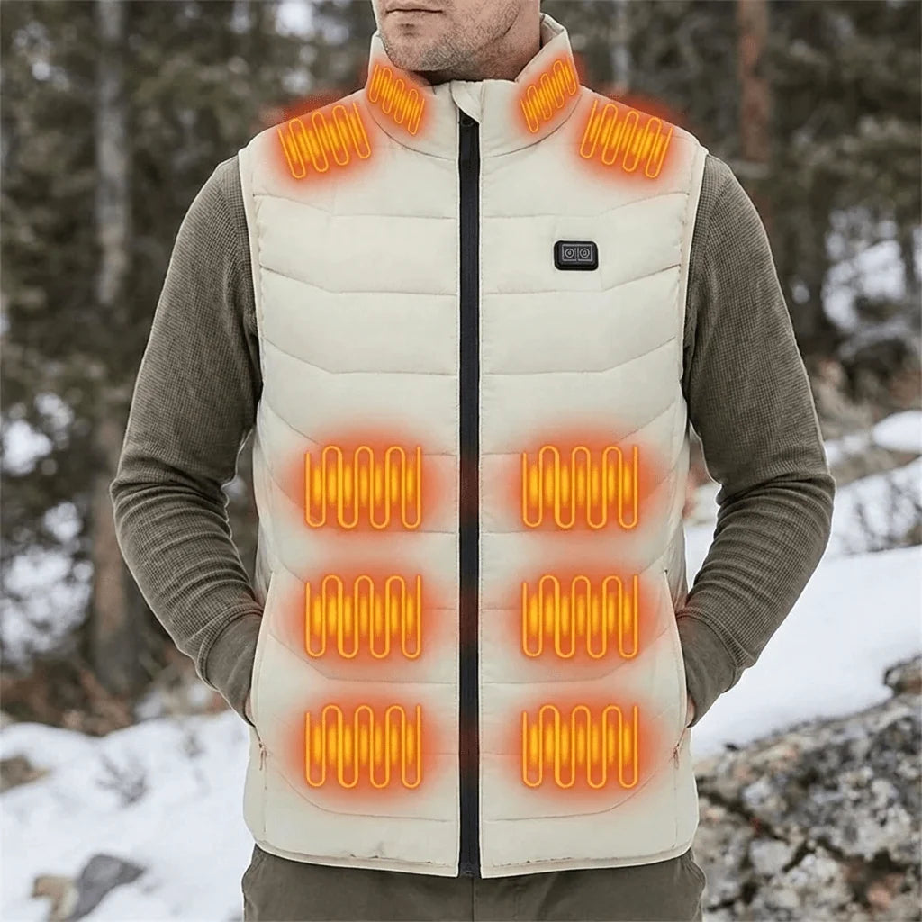 Heated Vest USB-Powered 28 Heating Zones Quilted Design
