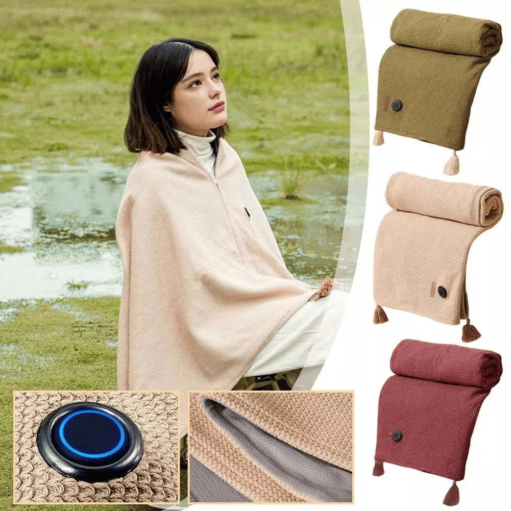 Heated Wrap Blanket USB-Powered Adjustable Heat Settings