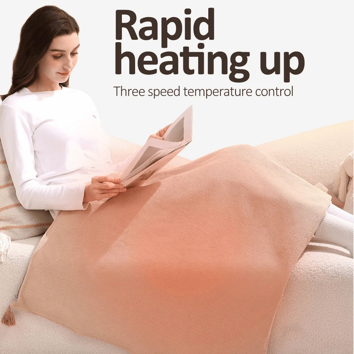 Heated Wrap Blanket USB-Powered Adjustable Heat Settings