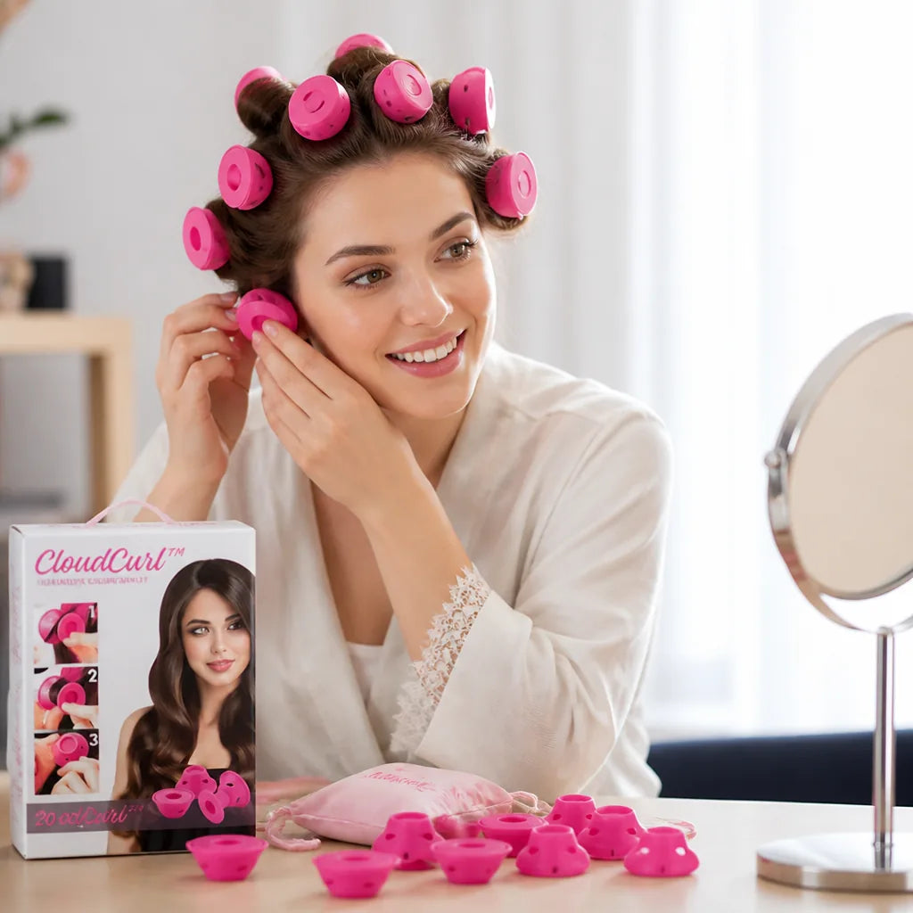 Heatless Hair Curlers Medical Silicone Overnight Set of 20