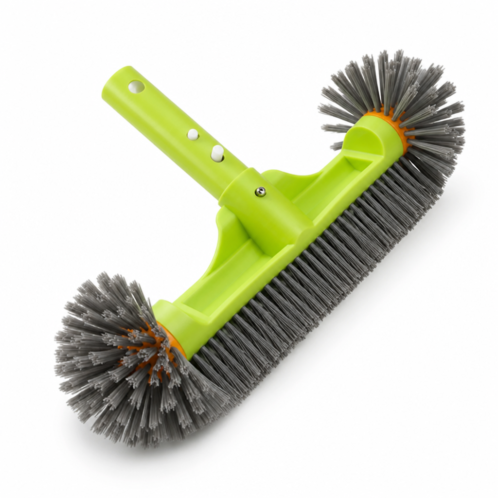 Heavy-Duty Nylon Bristles & Reinforced Aluminum Handle Pool Brush (13-Inch)