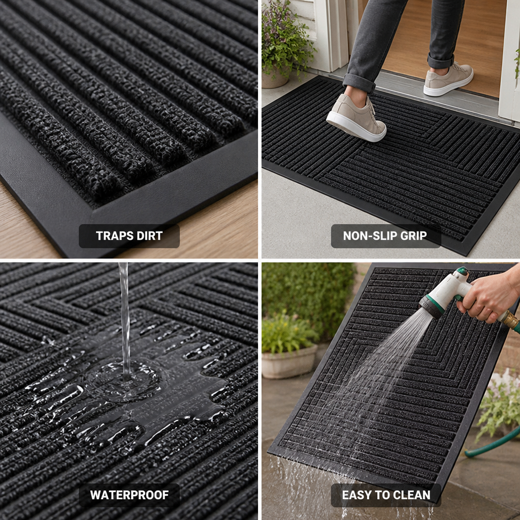 Heavy-Duty Waterproof Non-Slip Entryway Doormat