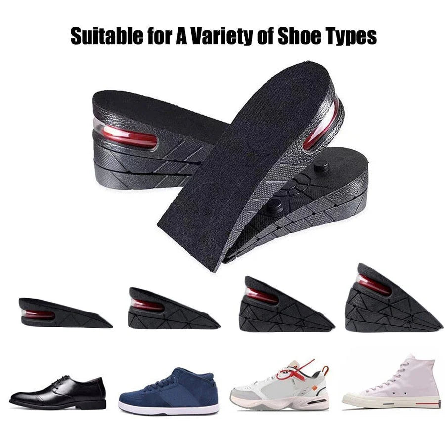Height Increase Insoles Adjustable Up To 3.5 Inch Shock-Absorbing