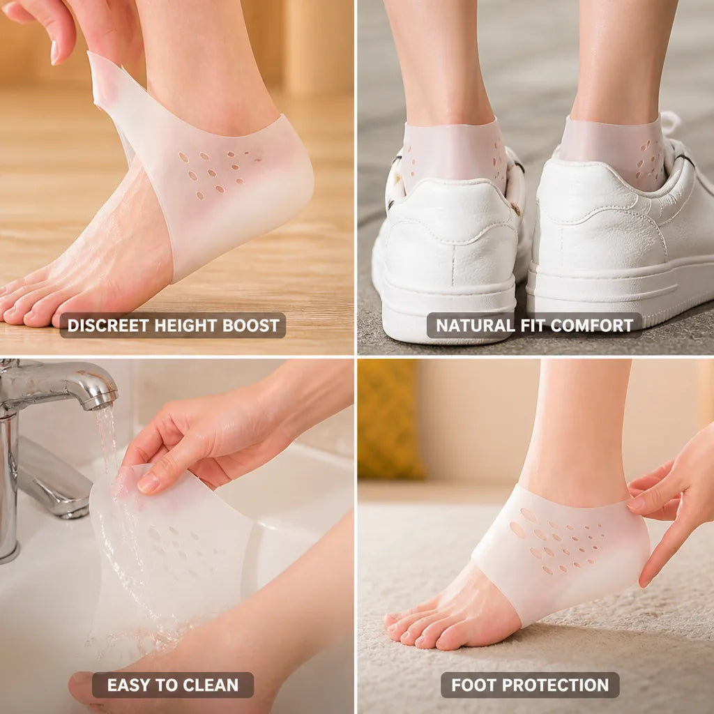 Height Increase Socks Invisible Silicone 1.18 Inch Boost