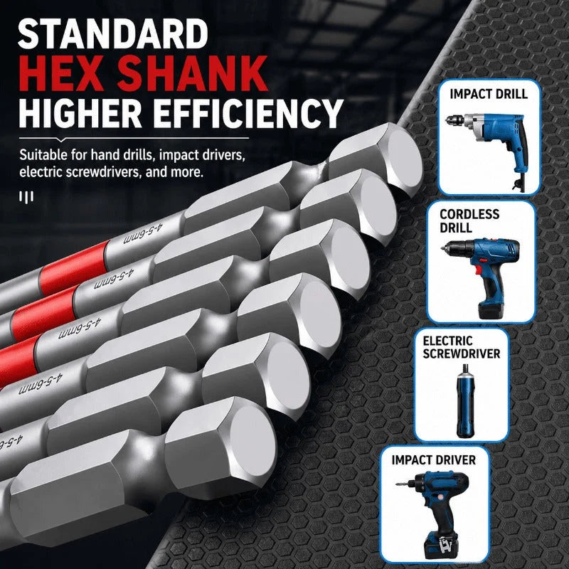Hex Screwdriver Bit Set Magnetic Shock-Absorbing Torsion Zone